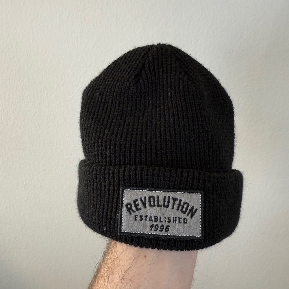 Revolution Established 1996 Black Knit Beanie Hat Men's One Size